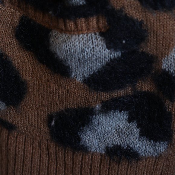 RICKIS Animal Print Open Front Cardigan Tan & Black Size M - Picture 3 of 3